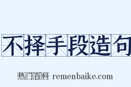 不择手段造句是什么意思的图片